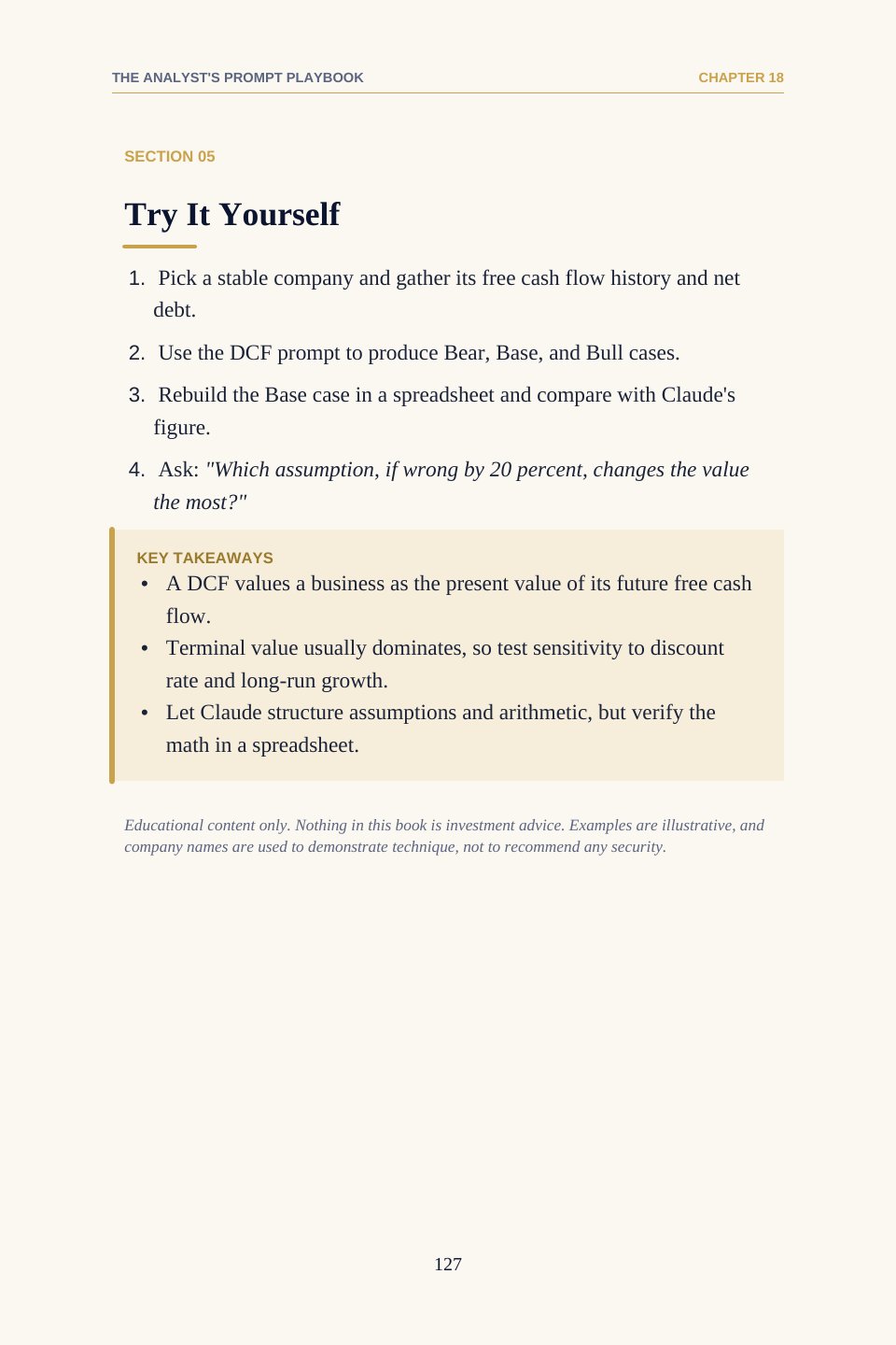 A Simplified DCF, page 127